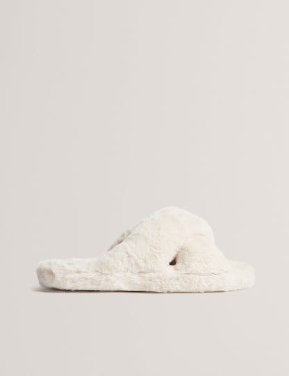 Ted Baker Lopply Faux Fur Open Toe Slippers Women's