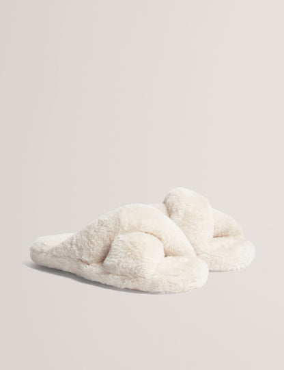 Ted Baker Lopply Faux Fur Open Toe Slippers Women's