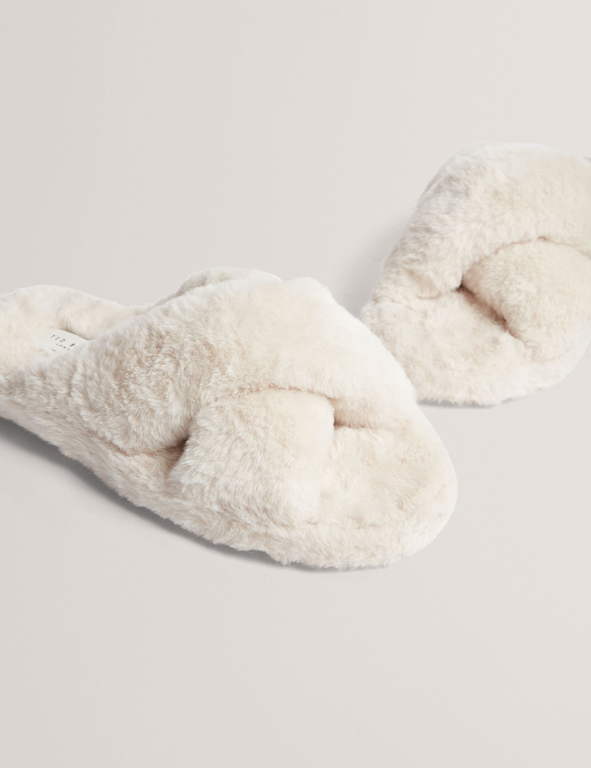 Ted Baker Lopply Faux Fur Open Toe Slippers Women's