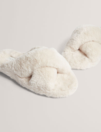Ted Baker Lopply Faux Fur Open Toe Slippers Women's