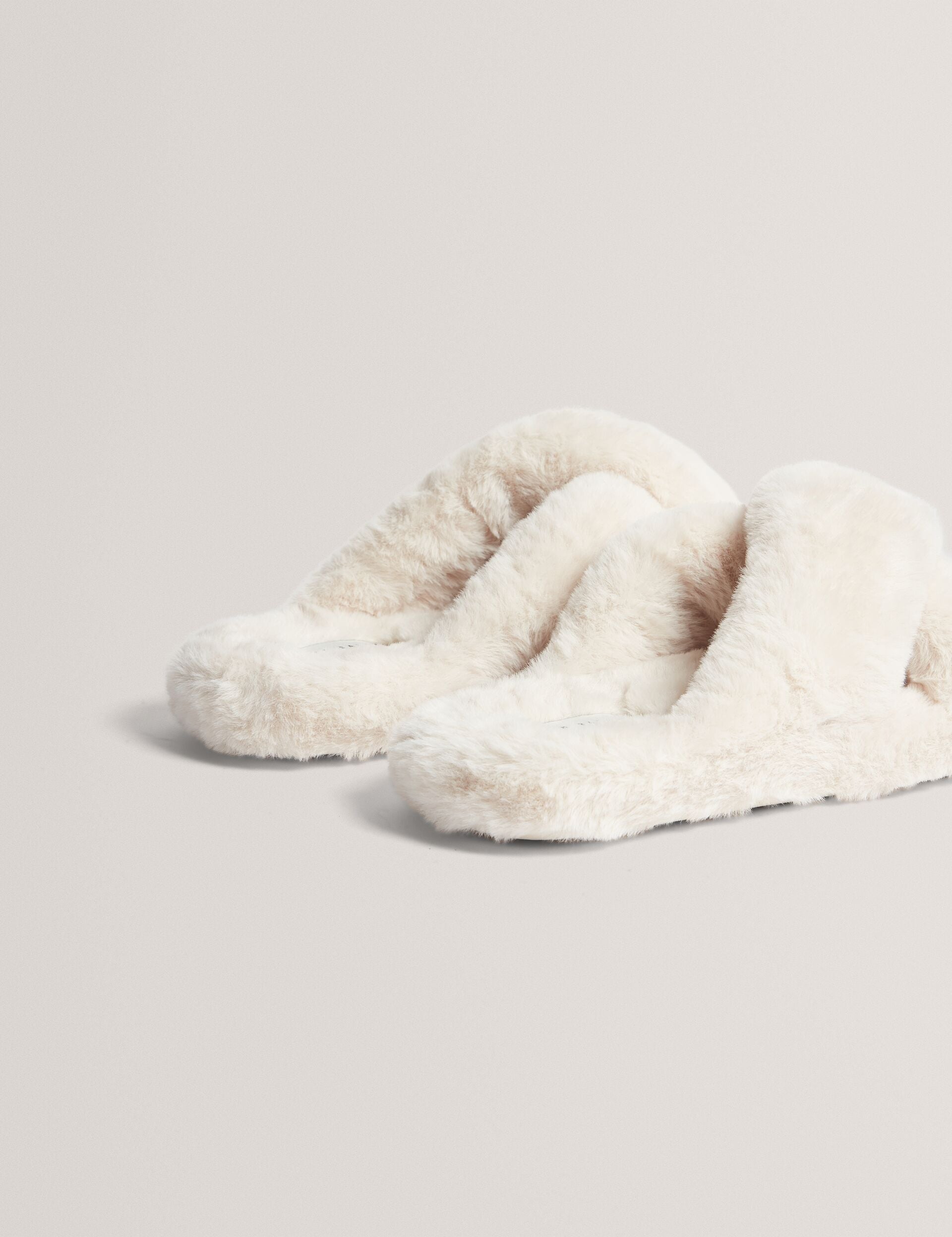Ted Baker Lopply Faux Fur Open Toe Slippers Women's