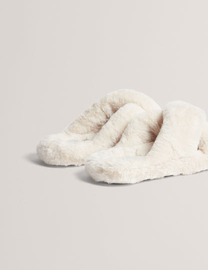 Ted Baker Lopply Faux Fur Open Toe Slippers Women's