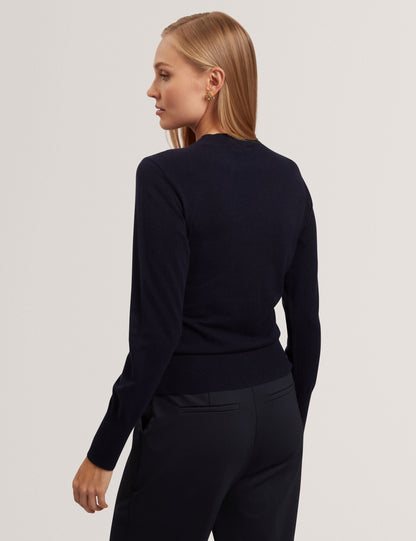 Ted Baker Mawie Printed Satin Front Fine Knit Top Women's