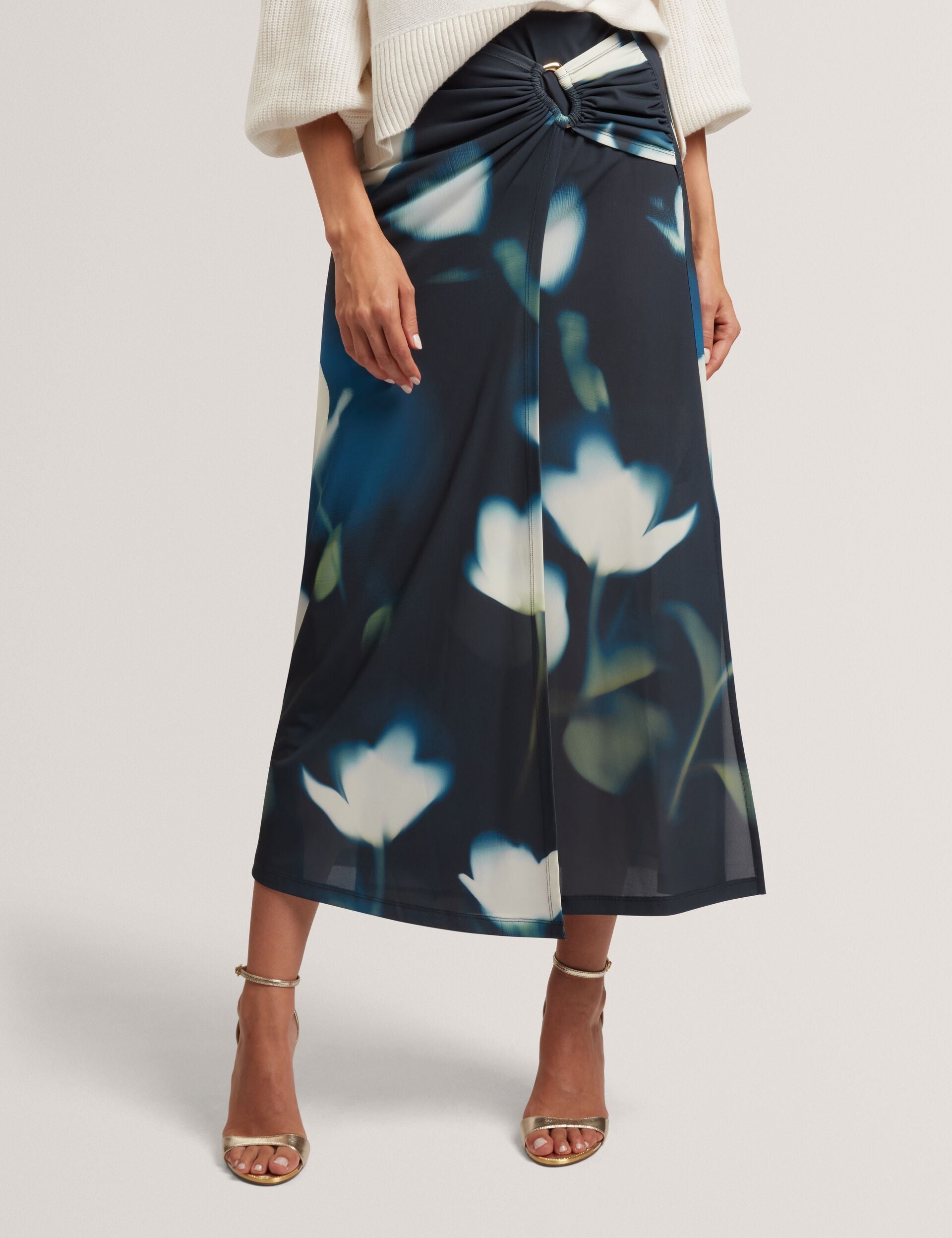 Ted Baker Rhaea Blurred Floral Print Wrap Midi Skirt Women's