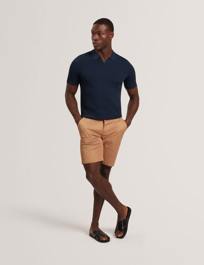 Ted Baker Luthen Zig Zag Knit Open Neck Polo