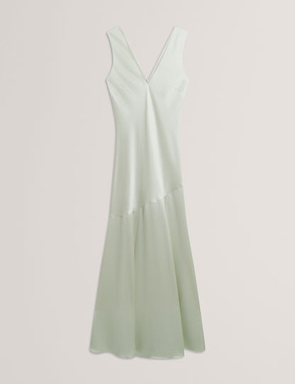Ted Baker Sanari Satin Sleeveless Vneck Maxi Dress Women's
