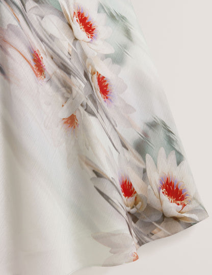 Ted Baker Shayyla Lily Print Drape Neck Midi Dress Women's