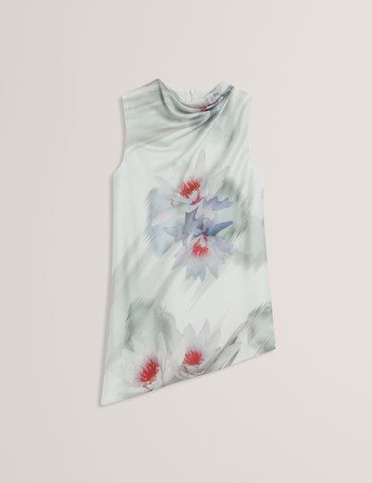 Ted Baker Keelynn Lily Print Drape Neck Sleeveless Top Women's
