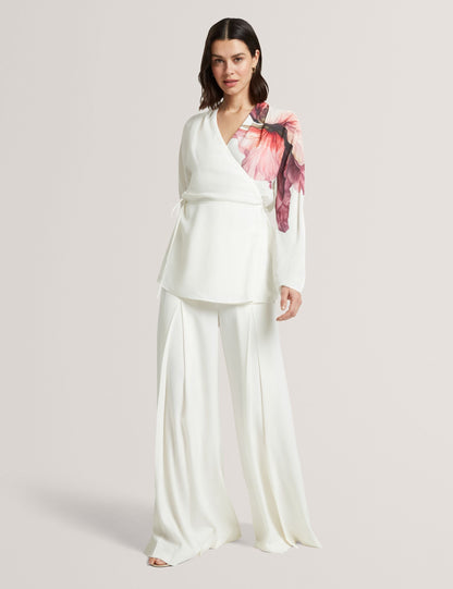 Ted Baker Joleene Print Detail Wrap Front Long Sleeve Blouse Women's