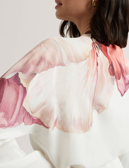 Ted Baker Joleene Print Detail Wrap Front Long Sleeve Blouse Women's