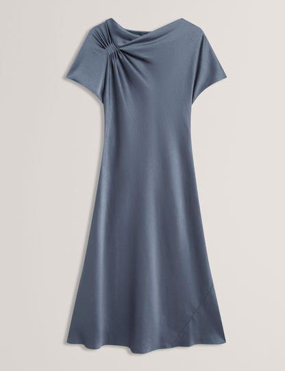 Ted Baker Dascha Satin Drape Neck Short Sleeve Midi Dress Women's