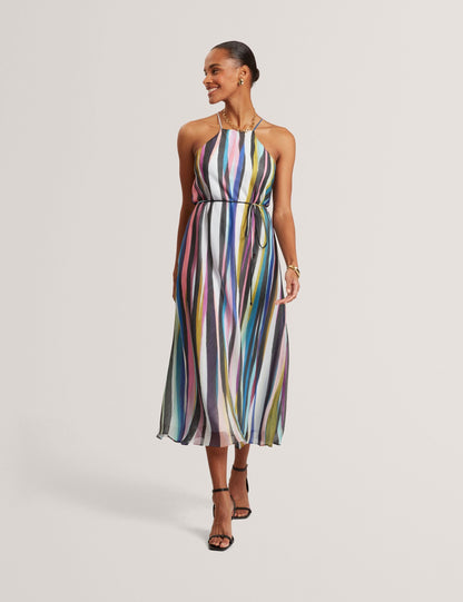 Ted Baker Azurra Wavy Stripe Halterneck Midi Dress Women's