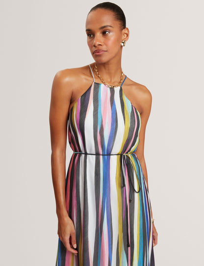 Ted Baker Azurra Wavy Stripe Halterneck Midi Dress Women's