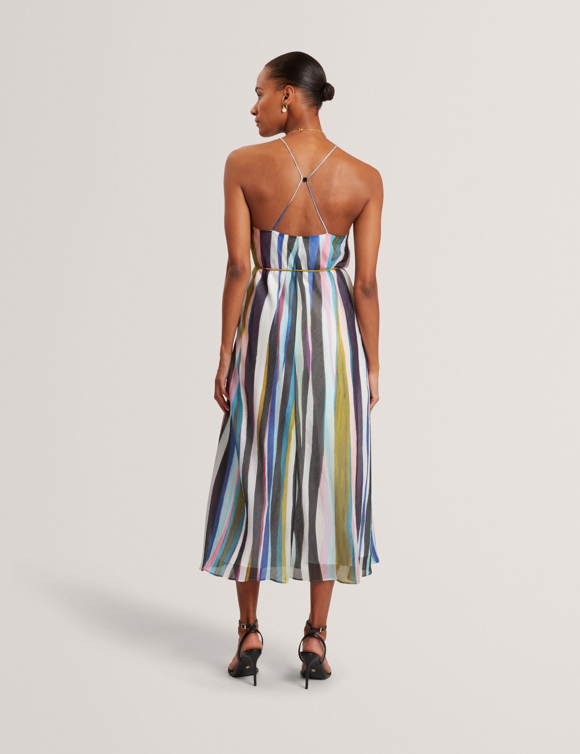 Ted Baker Azurra Wavy Stripe Halterneck Midi Dress Women's