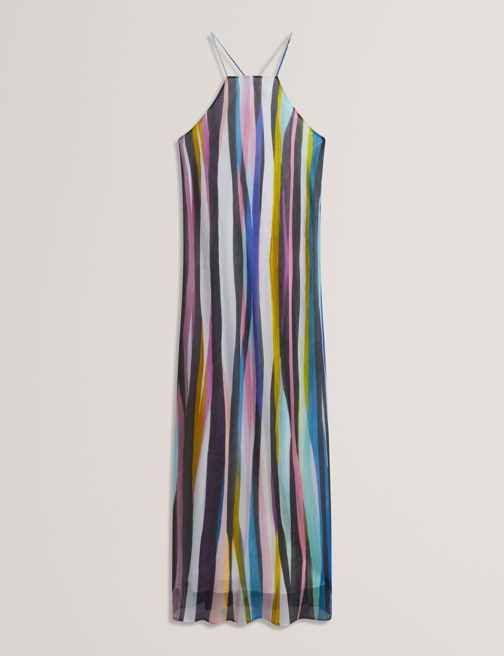 Ted Baker Azurra Wavy Stripe Halterneck Midi Dress Women's