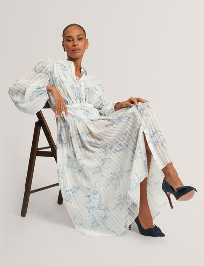 Ted Baker Bernia Sketch Floral Pleated Midi Shirt Dress Women's