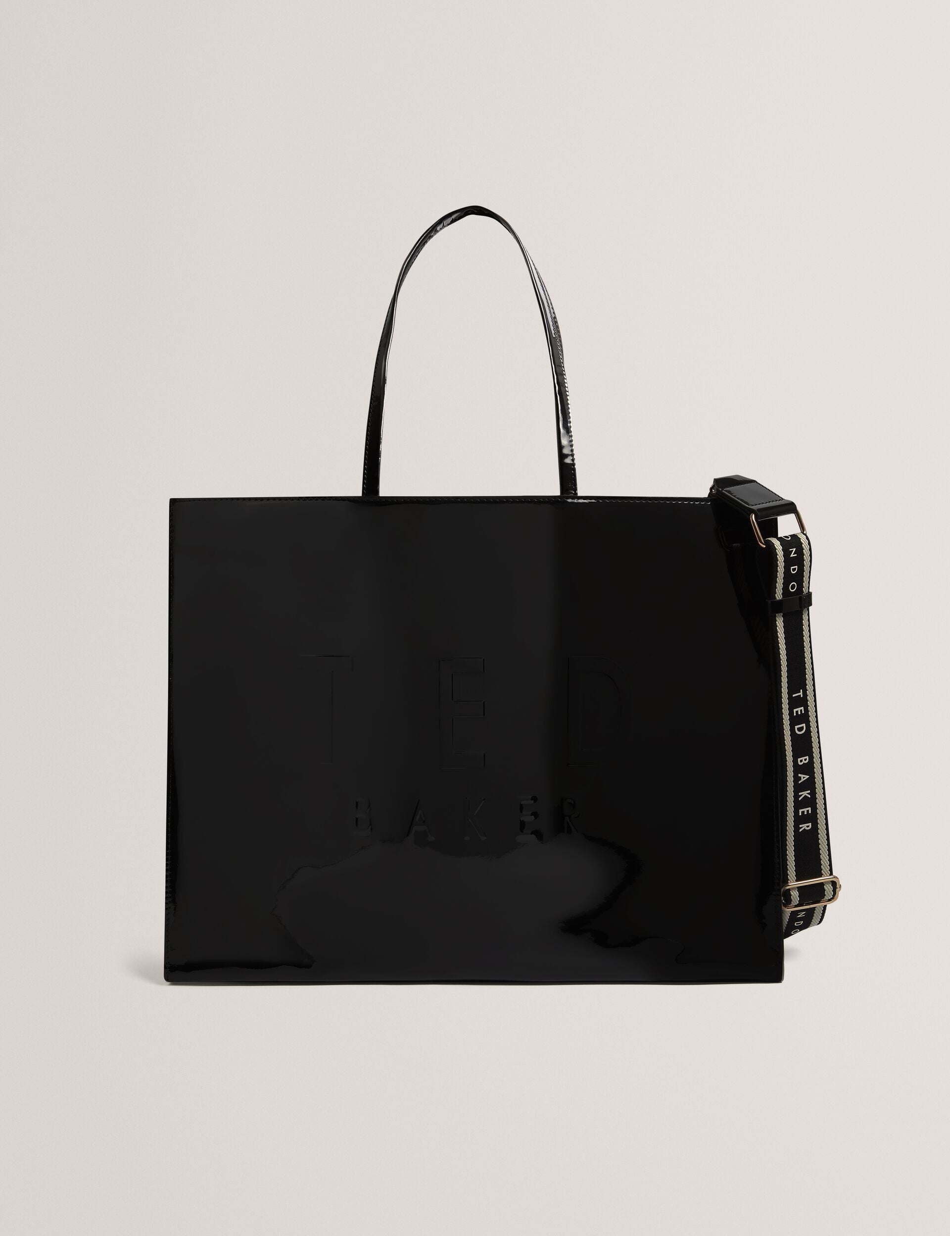 Ted Baker Iconna Patent Webbing Strap Wide Icon Tote Bag Women's