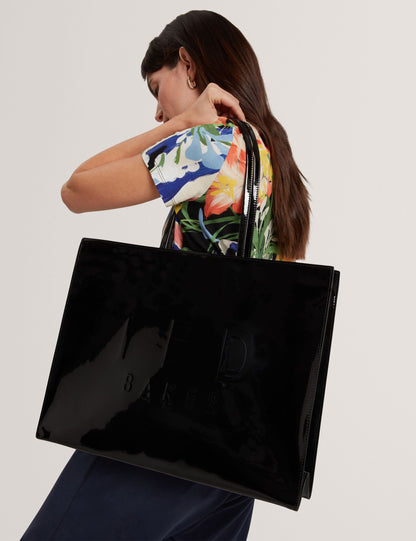 Ted Baker Iconna Patent Webbing Strap Wide Icon Tote Bag Women's