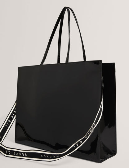 Ted Baker Iconna Patent Webbing Strap Wide Icon Tote Bag Women's