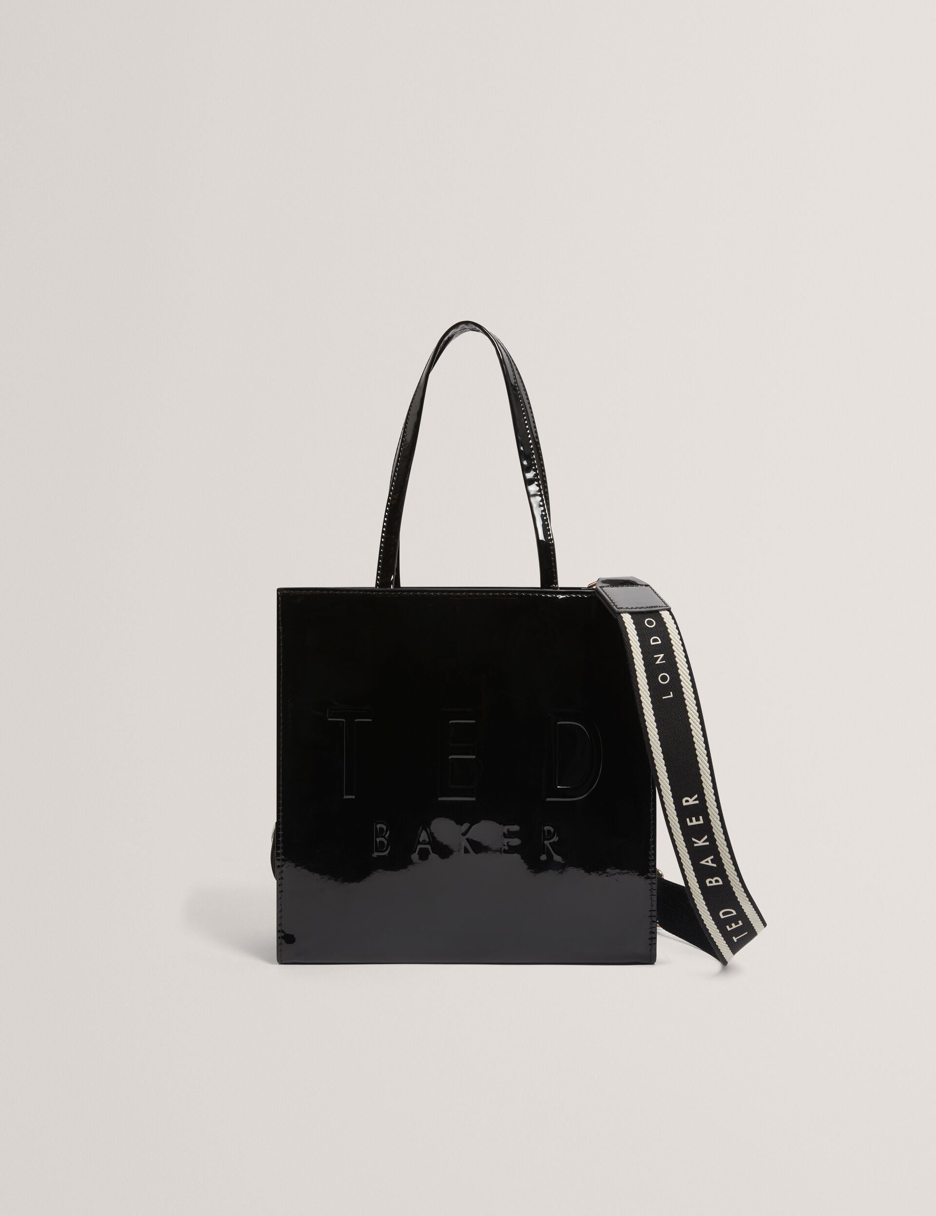 Ted Baker Iconica Patent Webbing Strap Small Icon Tote Bag Women's