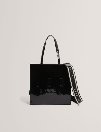 Ted Baker Iconica Patent Webbing Strap Small Icon Tote Bag Women's