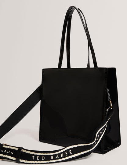 Ted Baker Iconica Patent Webbing Strap Small Icon Tote Bag Women's