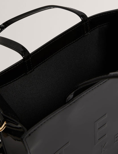 Ted Baker Iconica Patent Webbing Strap Small Icon Tote Bag Women's