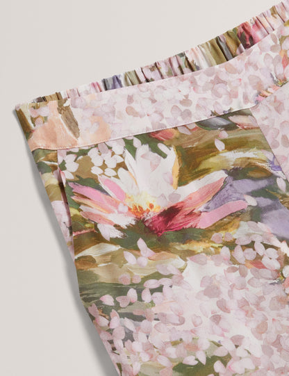 Ted Baker Spiree Lilypad Print Pullon Wide Leg Trousers Women's