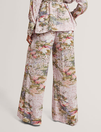 Ted Baker Spiree Lilypad Print Pullon Wide Leg Trousers Women's