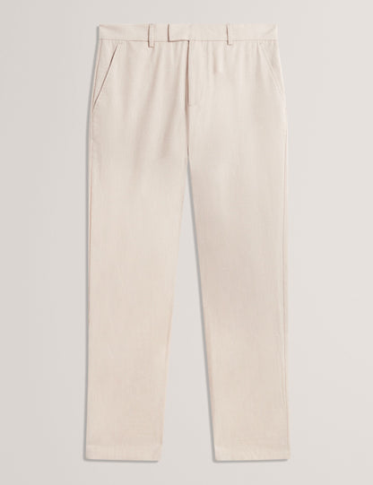 Ted Baker Mobedo Houndstooth Cotton Linen Tapered Trousers