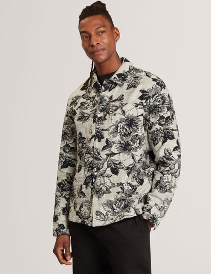 Ted Baker Mairis Shaded Floral Print Jacquard Overshirt