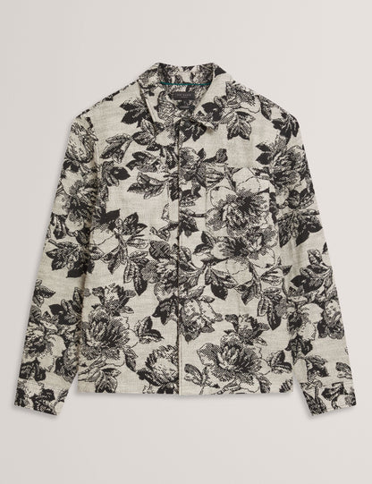 Ted Baker Mairis Shaded Floral Print Jacquard Overshirt