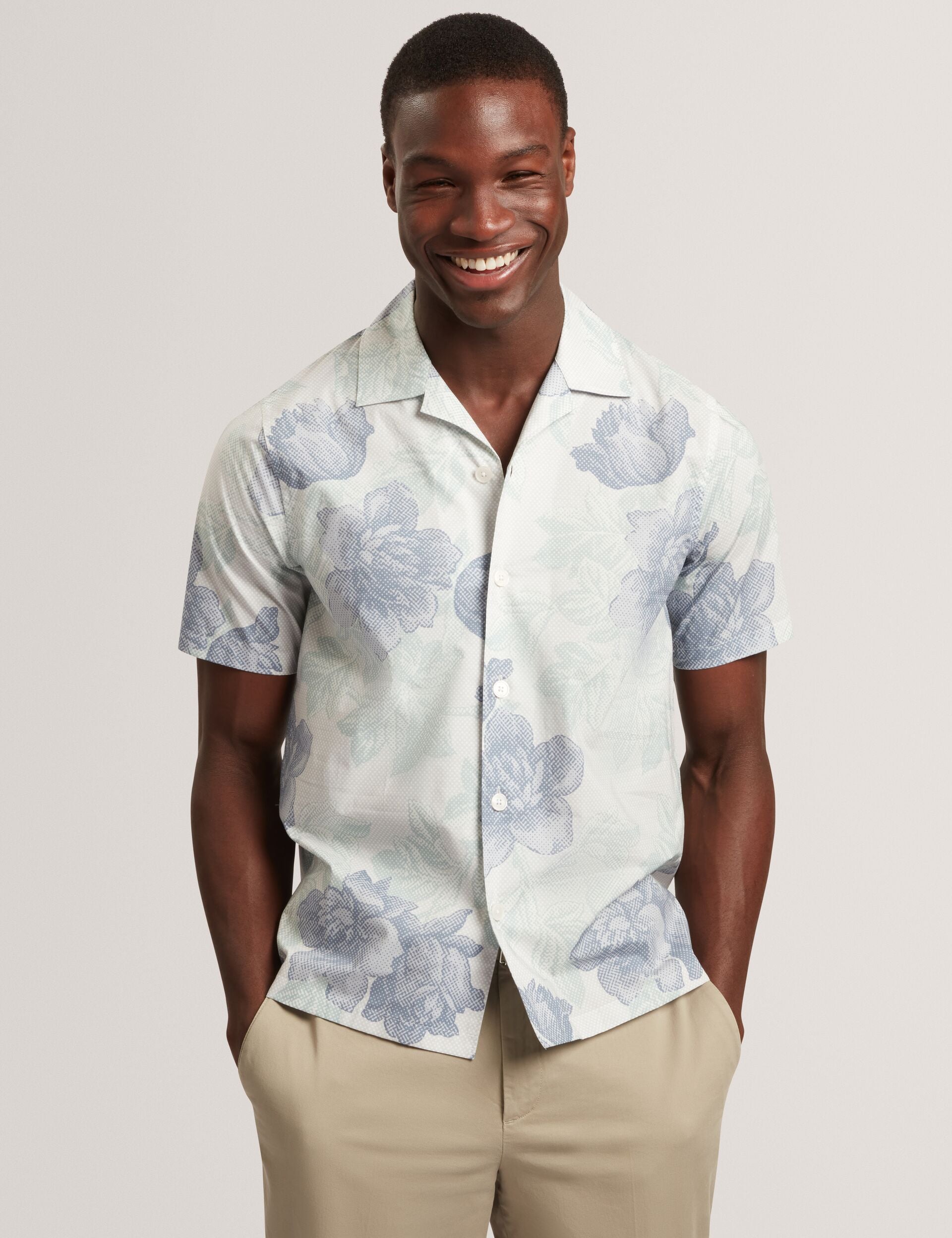 Ted Baker Cesiro Relaxed Shaded Floral Short Sleeve Shirt