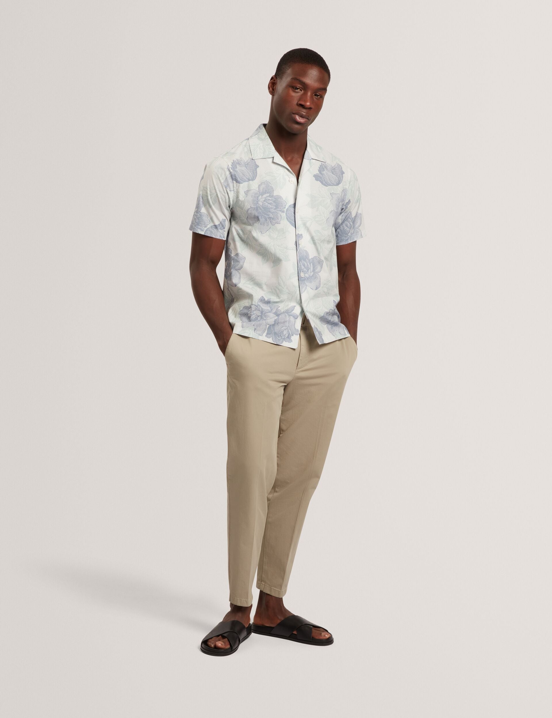 Ted Baker Cesiro Relaxed Shaded Floral Short Sleeve Shirt