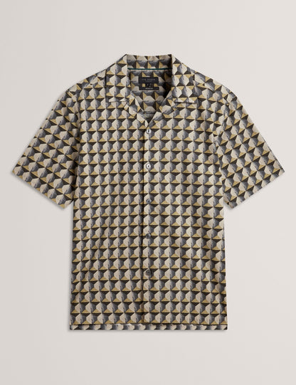 Ted Baker Nayelin Relaxed Fit Painted Geo Print Shirt