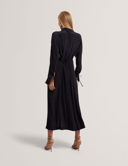 Ted Baker Rhaeaa Tie Detail Crepe Midi Shirt Dress Women's