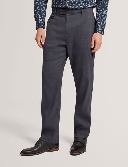 Ted Baker Ignatz Checked Linen Blend Regular Fit Trousers