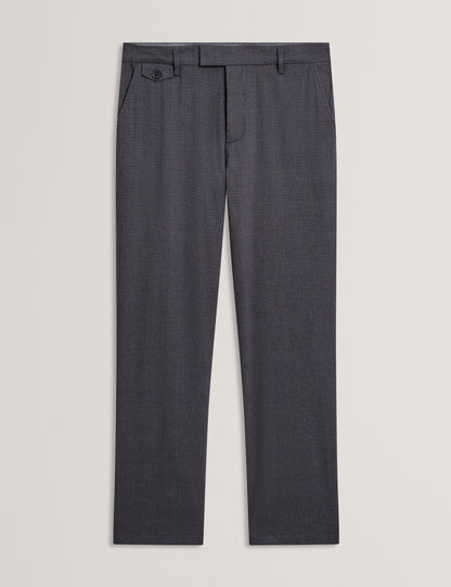 Ted Baker Ignatz Checked Linen Blend Regular Fit Trousers