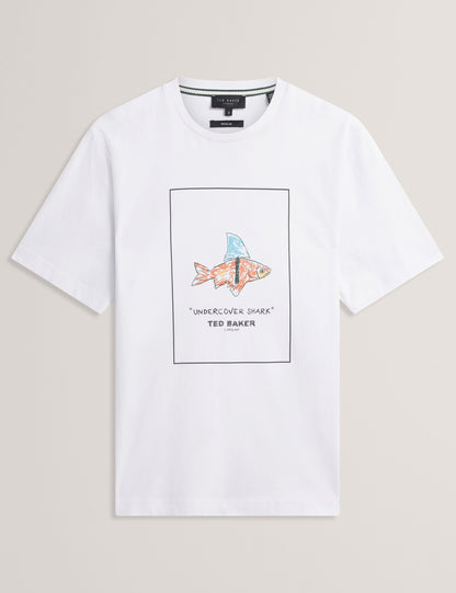 Ted Baker Lucu Goldfish Graphic Pure Cotton Tshirt