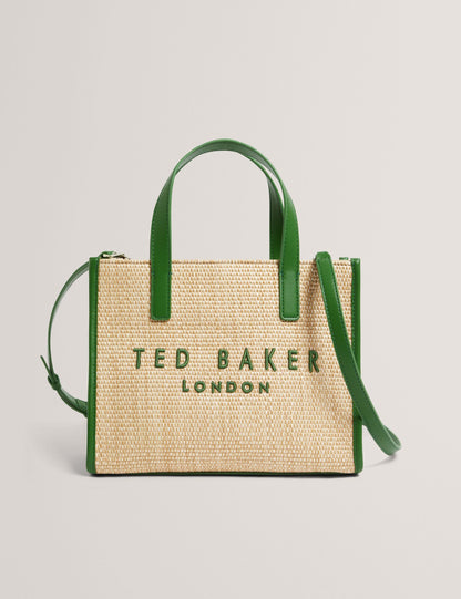 Ted Baker Paolina Raffia Pu Trim Small Icon Tote Bag Women's
