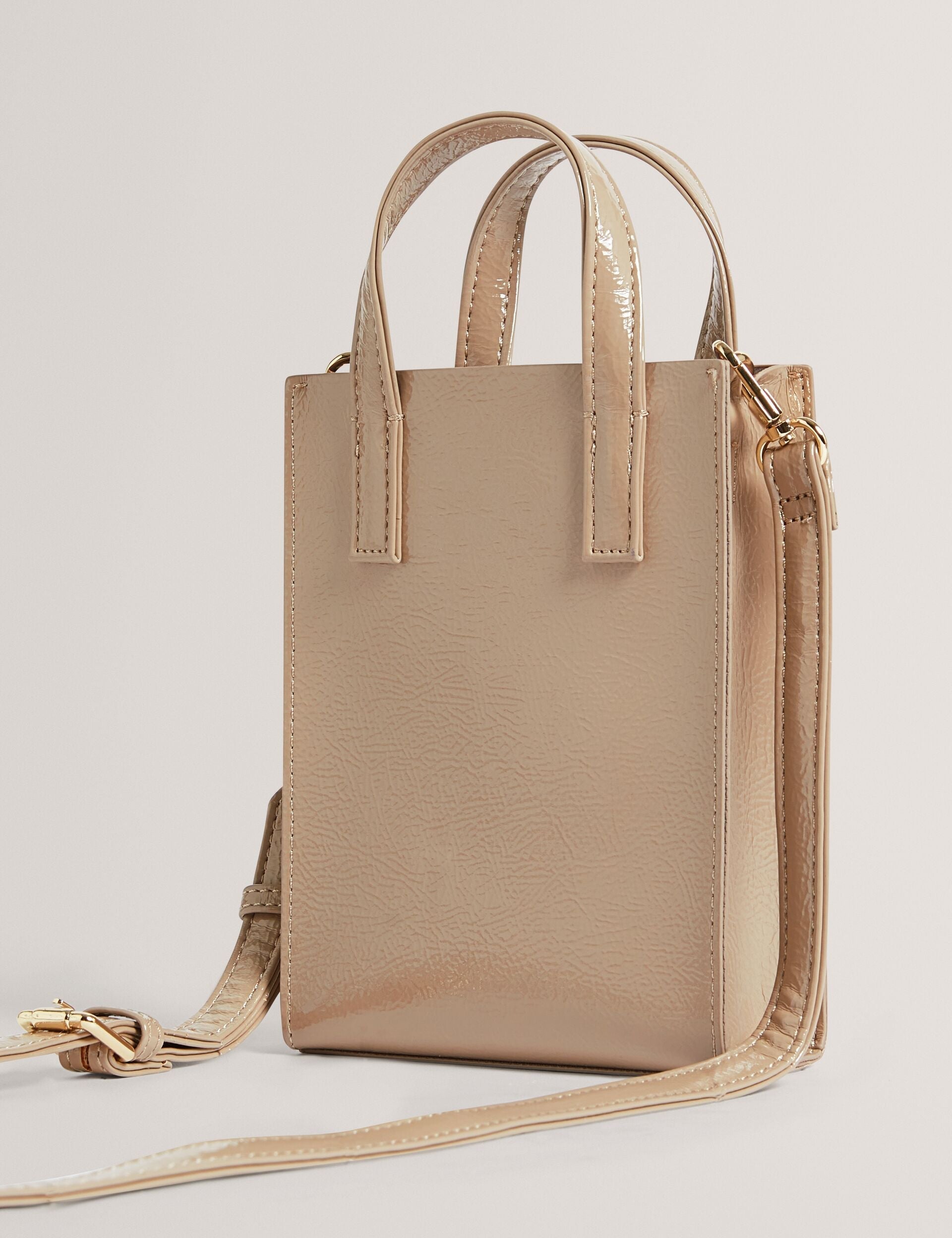 Ted Baker Crinkll Mini Crinkle Patent Pu Icon Tote Bag Women's