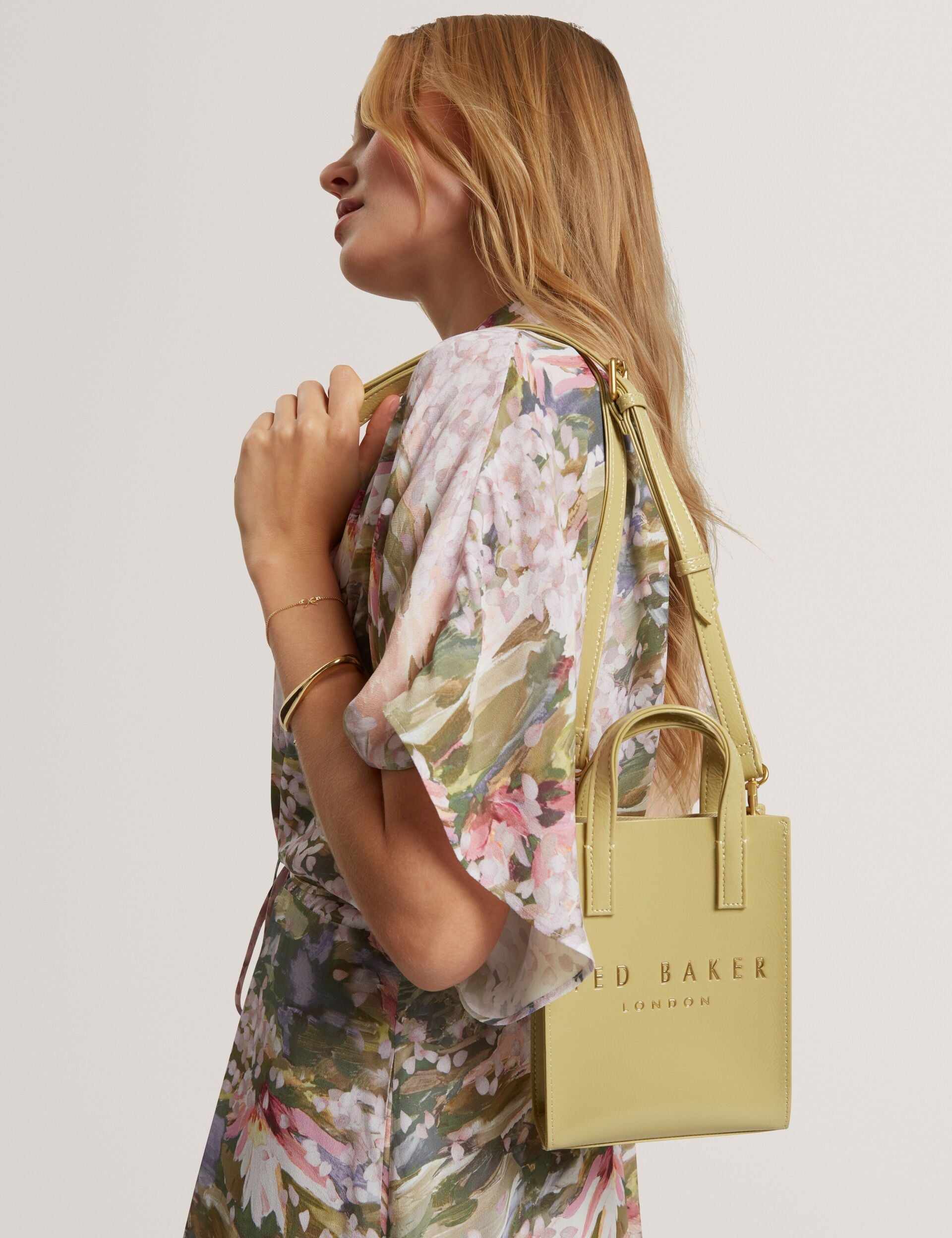 Ted Baker Crinkll Mini Crinkle Patent Pu Icon Tote Bag Women's