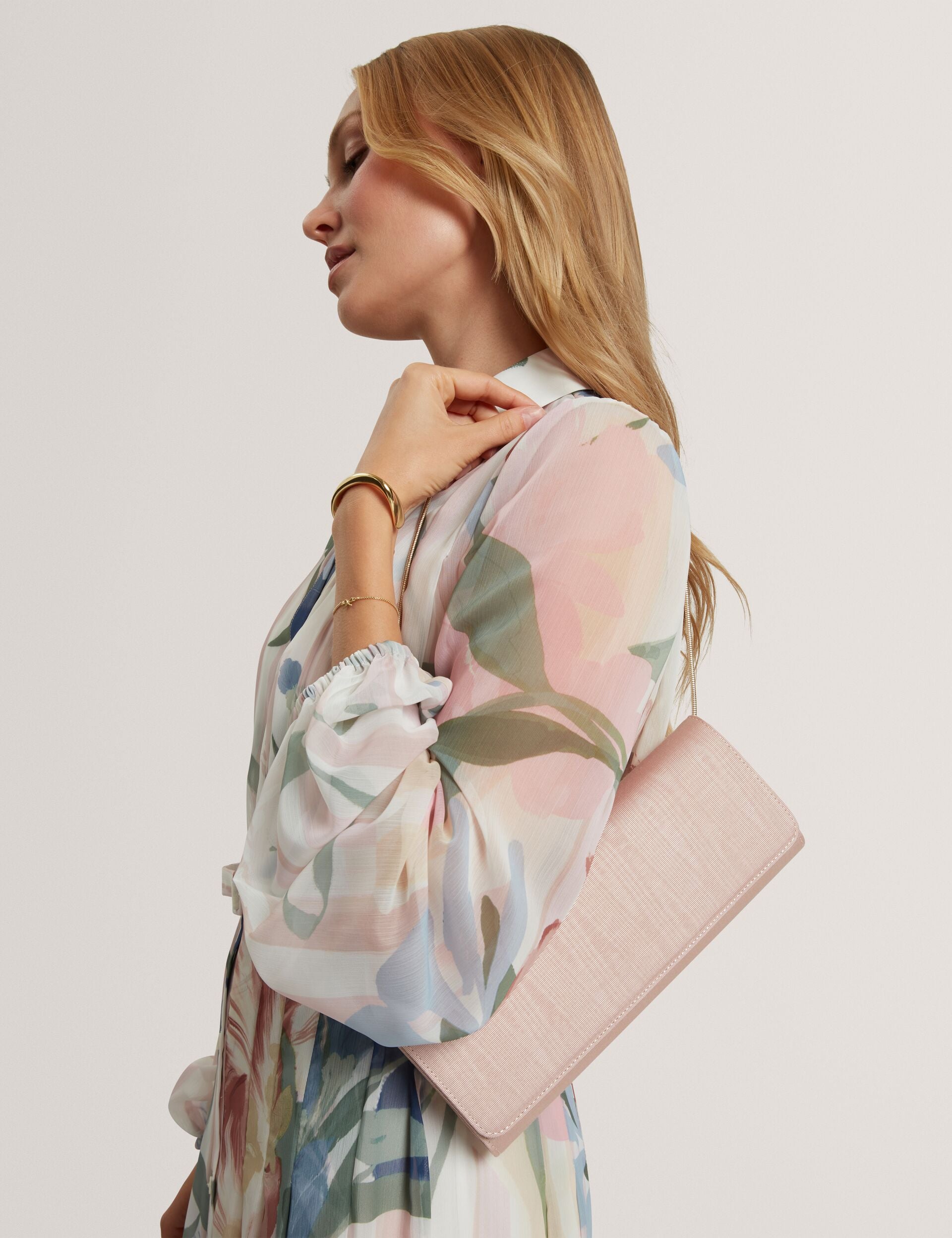 Ted Baker Maliisa Moire Baguette Foldover Clutch Bag Women's