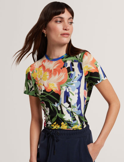 Ted Baker Calthie Floral Vase Fitted Crew Neck Tshirt Women's