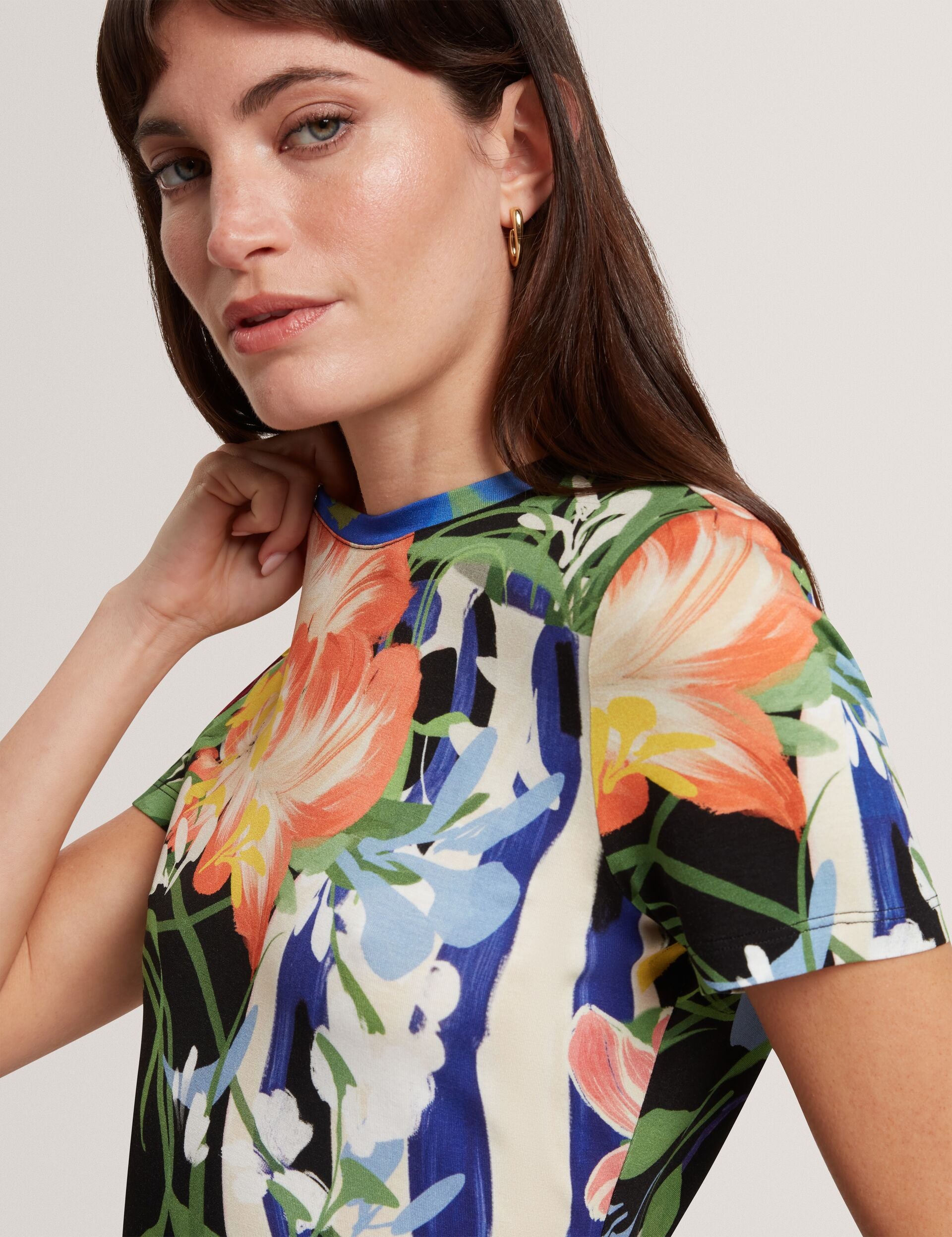 Ted Baker Calthie Floral Vase Fitted Crew Neck Tshirt Women's