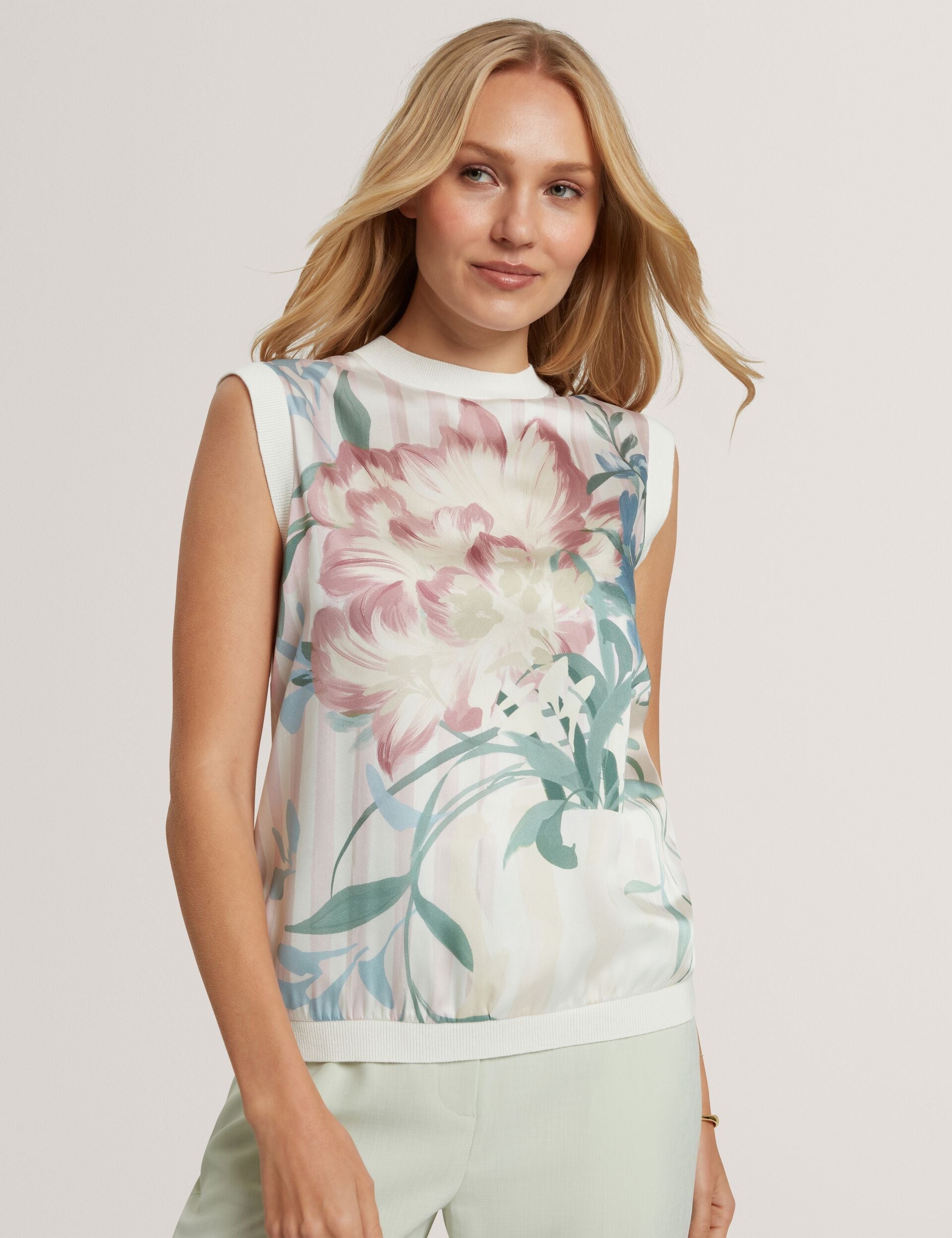 Ted Baker Pavonia Floral Printed Front Knit Tank Top Women's