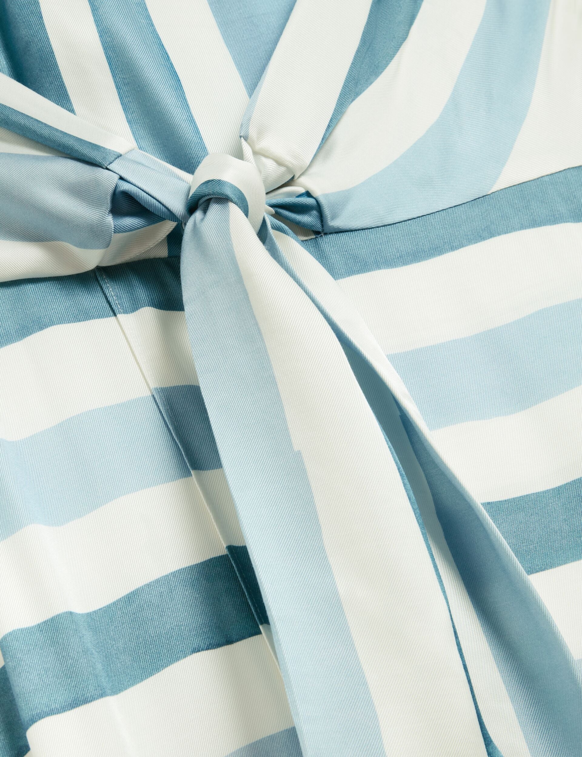 Ted Baker Kahya Blue Stripe Tie Front Sleeveless Midi Dress Women's