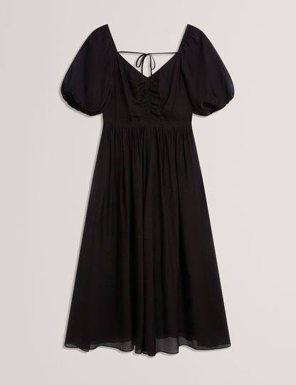 Ted Baker Orlaah Puff Sleeve Vneck Woven Midi Dress Women's