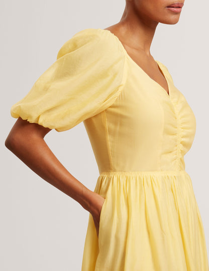 Ted Baker Orlaah Puff Sleeve Vneck Woven Midi Dress Women's