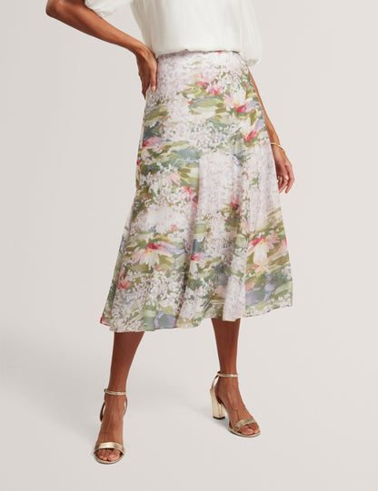 Ted Baker Layda Lilypad Print Aline Midi Skirt Women's